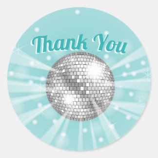 Disco Ball Baby Shower Groovy Vielen Dank Runder Aufkleber
