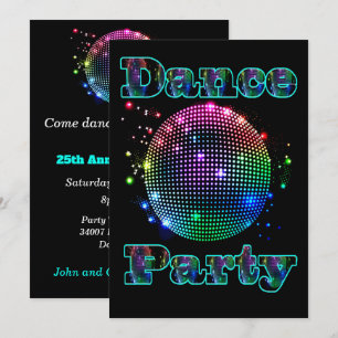 Disco Ball Dance Party Invitation personnalisée