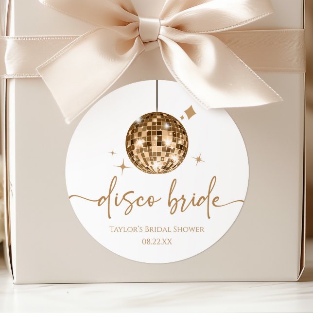 Disco Ball Disco Brautparty Runder Aufkleber (Von Creator hochgeladen)