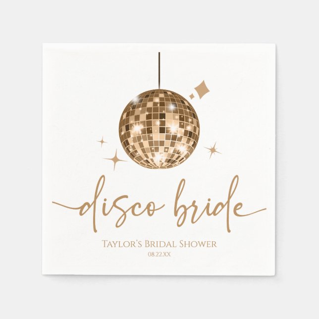 Disco Ball Disco Brautparty Serviette (Vorderseite)