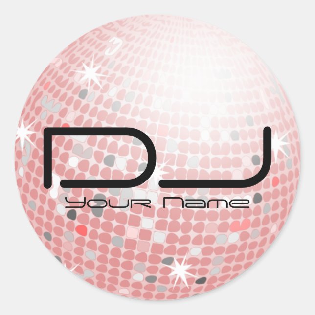 Disco-Ball-DJ-Aufkleber Runder Aufkleber (Vorderseite)