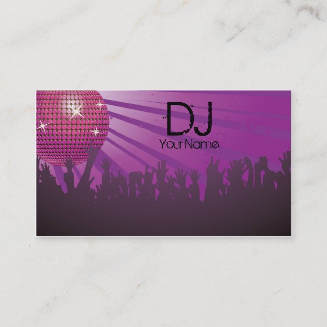 Disco Ball - DJ Visitenkarte-lila Visitenkarte (Vorderseite)