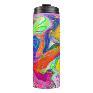 Disco Ball Electric Marble Fluid Art Thermosbecher