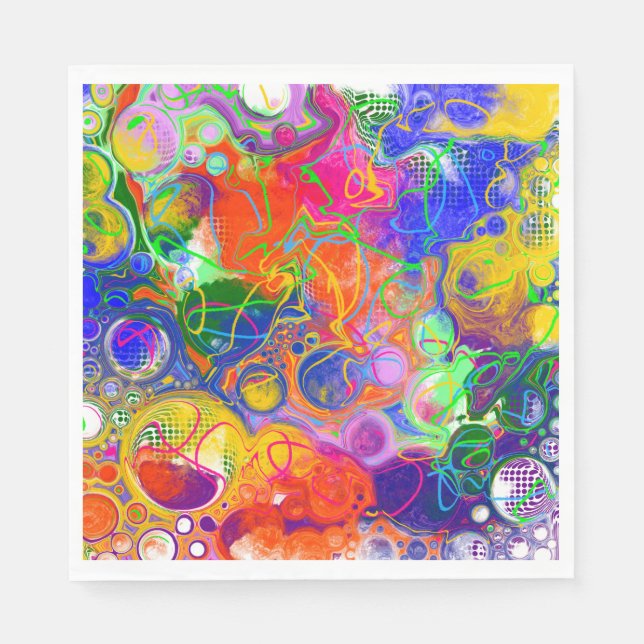Disco Ball Electricity Fluid Art Serviette (Vorderseite)