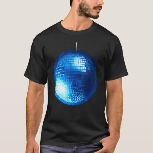 Disco Ball Fieber Silber und Blauer Glitzer Ball D T-Shirt