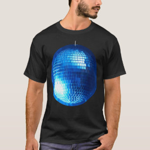 Disco Ball Fieber Silber und Blauer Glitzer Ball D T-Shirt