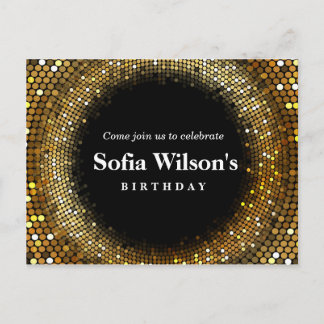 Disco Ball Geburtstag Postkarte Einladung