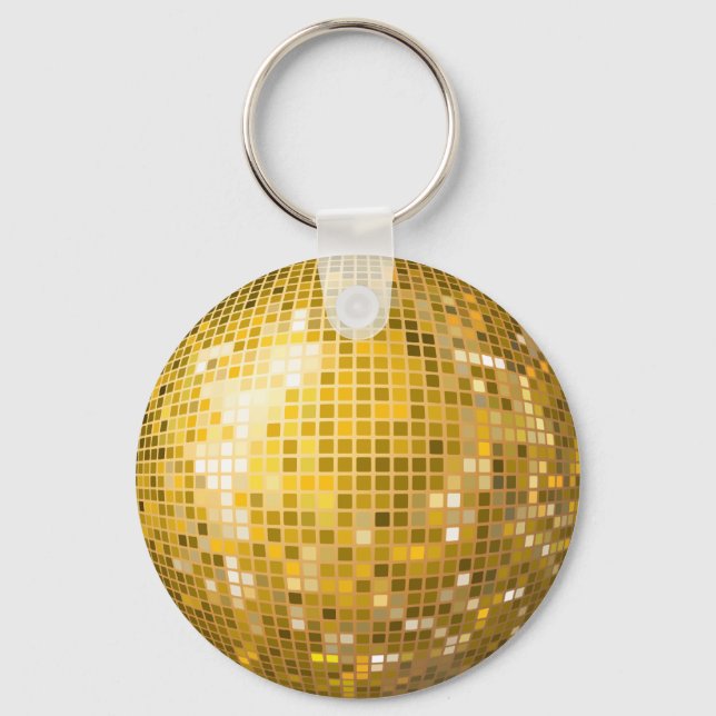 Disco Ball Gold Schlüsselanhänger (Vorderseite)