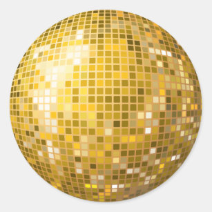 Disco-Ball-Goldaufkleber Runder Aufkleber