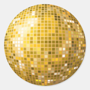 Disco-Ball-Goldaufkleber Runder Aufkleber