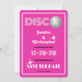 DISCO Ball - Groovy Magenta Save The Date