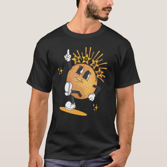 Disco Ball Happy New Year 2023 Gemütliches Party T-Shirt (Vorderseite)