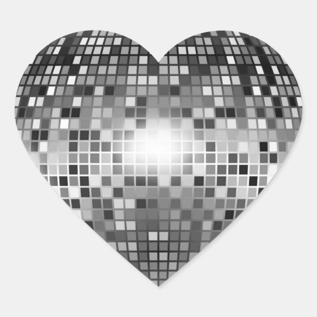 DISCO BALL Herz-Aufkleber (Vorderseite)