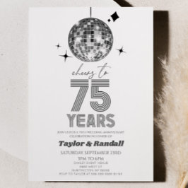 Disco Ball jubelt auf 75 Jahre Hochzeitstag Einladung