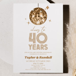 Disco Ball jubelt bis 40 Jahre Hochzeitsjubiläum Einladung