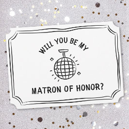 Disco Ball Matron of Honor Vorschlag | Spaß und Tr Karte