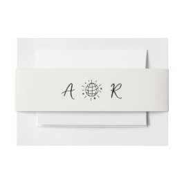 Disco Ball Monogram French Hand Drawn Wedding Einladungsbanderole