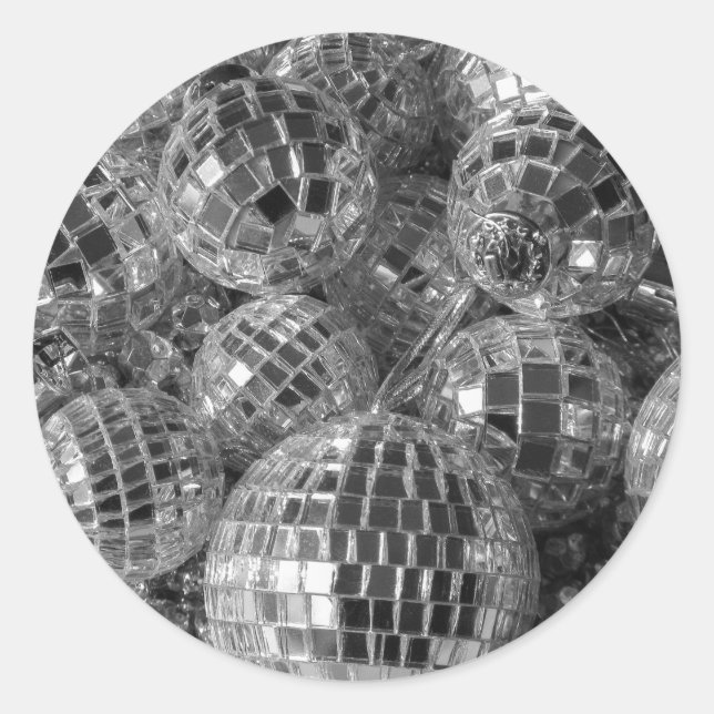 Disco Ball Ornaments Runder Aufkleber (Vorderseite)