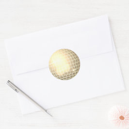Disco Ball Retro 70er Gold Umschlag Aufkleber