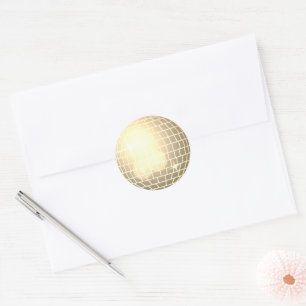 Disco Ball Retro 70er Gold Umschlag Aufkleber