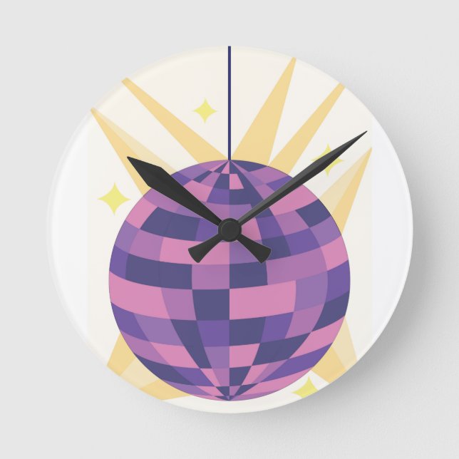 Disco Ball Runde Wanduhr (Vorderseite)