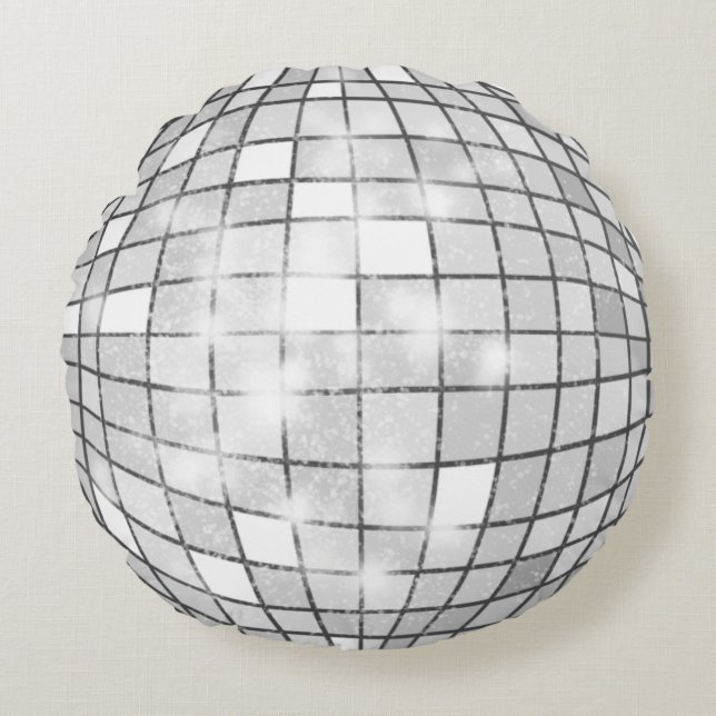 Disco Ball Rundes Kissen (Vorderseite)