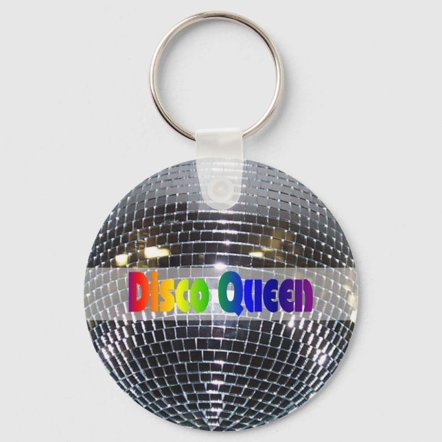 Disco Ball Shiny Silver | Disco Queen Retro 80er Schlüsselanhänger (Vorderseite)