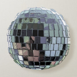 Disco Ball - Silver Rundes Kissen