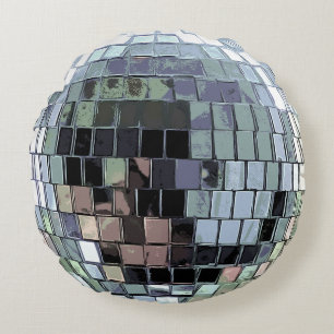 Disco Ball - Silver Rundes Kissen