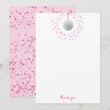 Disco Ball Tanz Pink Danke Karte