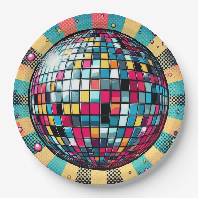Disco-Ball-Teller! Pappteller (Vorderseite)