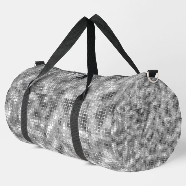 Disco Ball Themed Imitats Silver Duffle Bag (Linke Ecke)