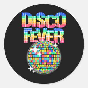 Disco Ball Themenwelt Vintage Diskothek Runder Aufkleber
