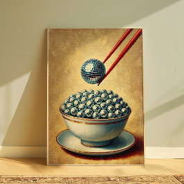 Disco Ball Trendy Art, Quirky Retro Küche Wand Poster