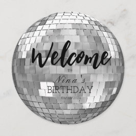 Disco Ball Willkommen auf meiner Geburtstagsparty- Menükarte