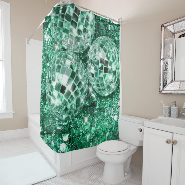 Disco Balls Glam #9 #retro #wall #art Duschvorhang (Beispiel)