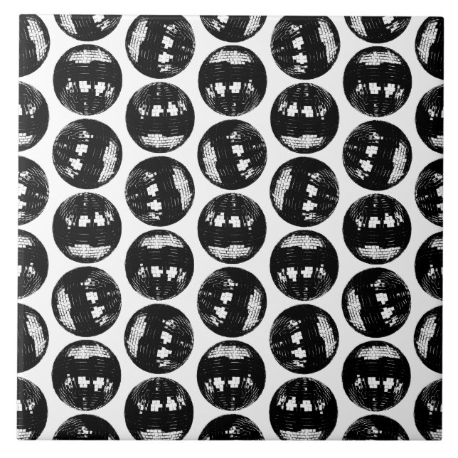 Disco Balls Mirror Ball Pattern CUSTOM BG FARBE Fliese (Vorderseite)