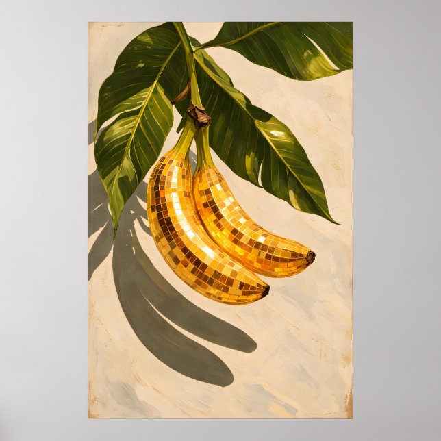Disco-Banane-Poster, Retro-Funky-Frucht-Wandkunst Poster (Vorne)