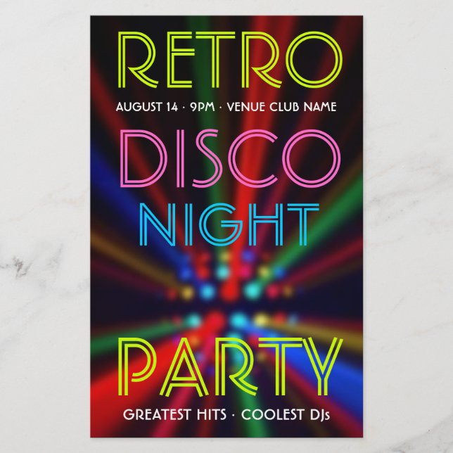 Disco Beams Lights Clubbing DJ Flyer (Vorne)