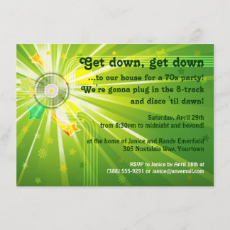 Disco beleuchtet 70er Party Einladung