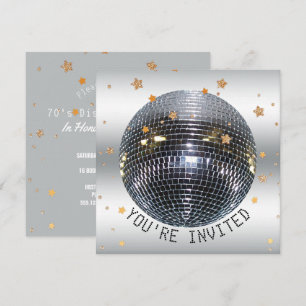 Disco Birthday Party   Just Dance Disco Ball Party Einladung