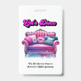 Disco Birthday Party VIP Pass - Disco-Party Lassen Ausweis