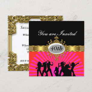 Disco-Black-Birthday-Party-Glamour-Einladung Einladung