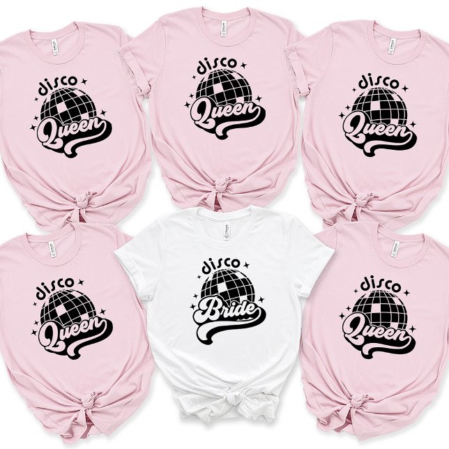 Disco Bride Babe Individuelle Name Bachelorette T-Shirt (Von Creator hochgeladen)