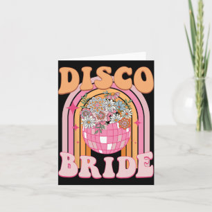 Disco Bride Bridesmaid Retro Rainbow Bachelorette Karte