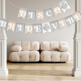 Disco Bride Vibe Silver Retro Brautparty Wimpelkette