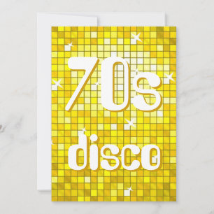 Disco Carreaux Jaune les années 70 Invitation Disc