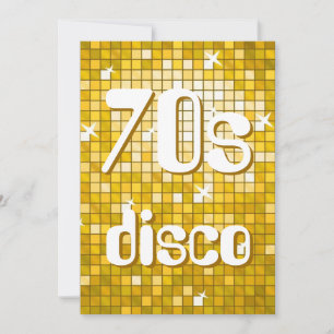 Disco Carreaux "Or" les années 70 Invitation Disco