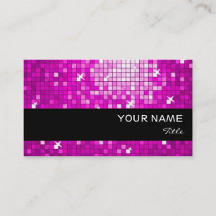 Disco Carreaux rose carte de visite bande noire