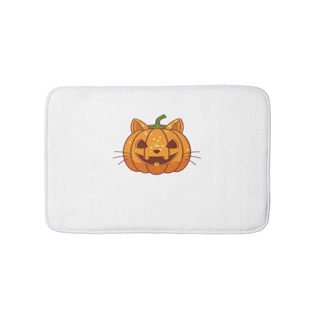 Disco Cat Jack o'Lantern Classic T - Shirt Badematte (Vorderseite)